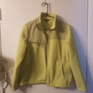 Green Land's End Winter Jacket Fleece Look with Pockets Size Small